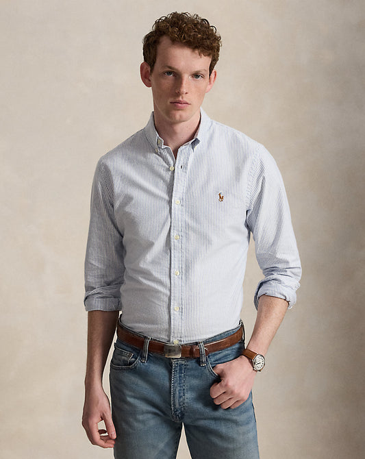 Slim Fit Striped Oxford Shirt Blue/White