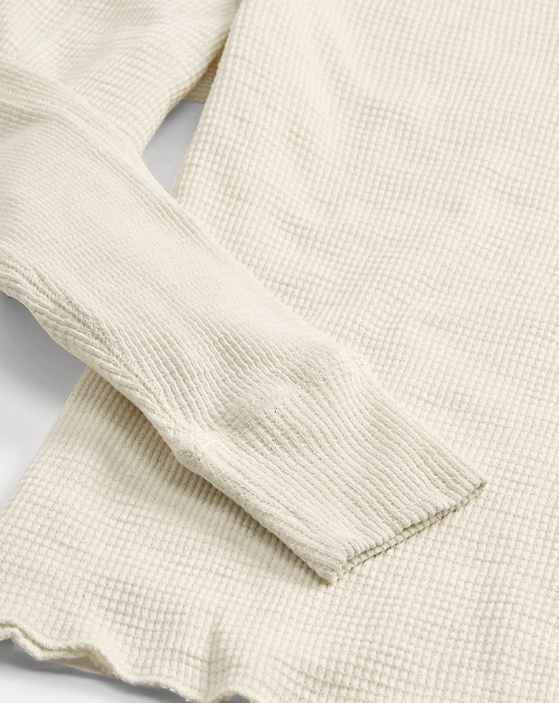 Waffle-Knit Crewneck Paper White