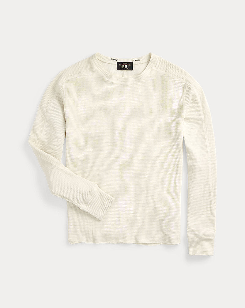 Waffle-Knit Crewneck Paper White