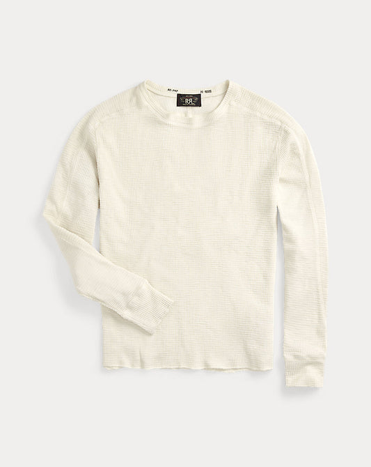Waffle-Knit Crewneck Paper White