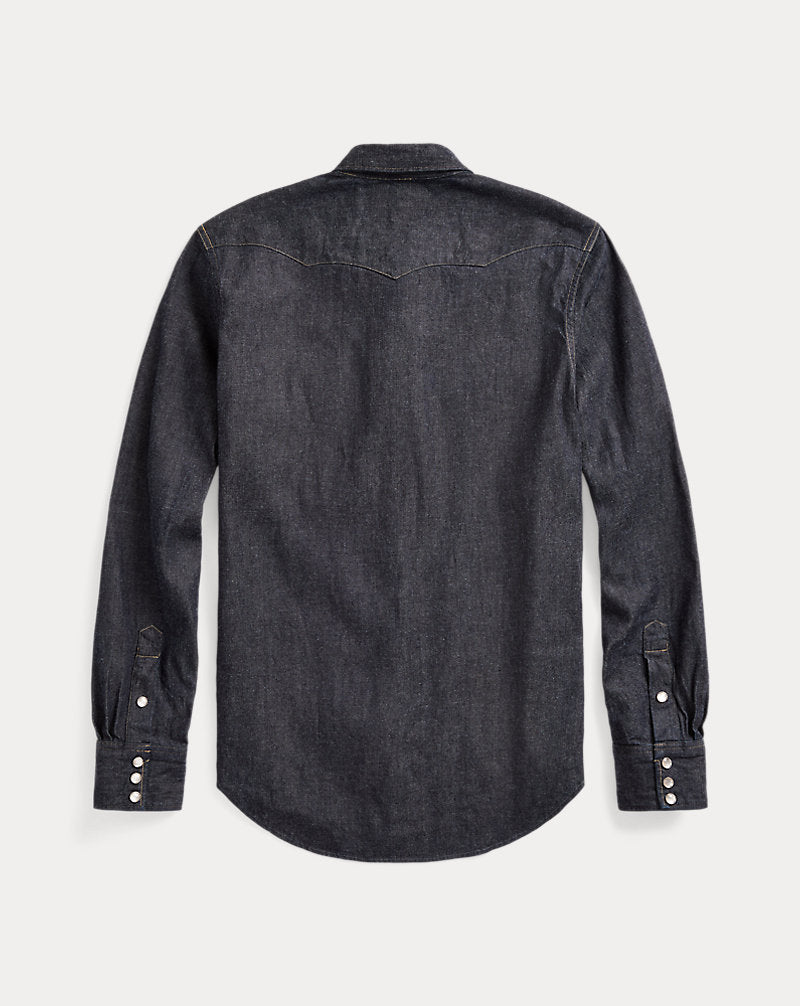 Slim Fit Denim Western Shirt Rinse
