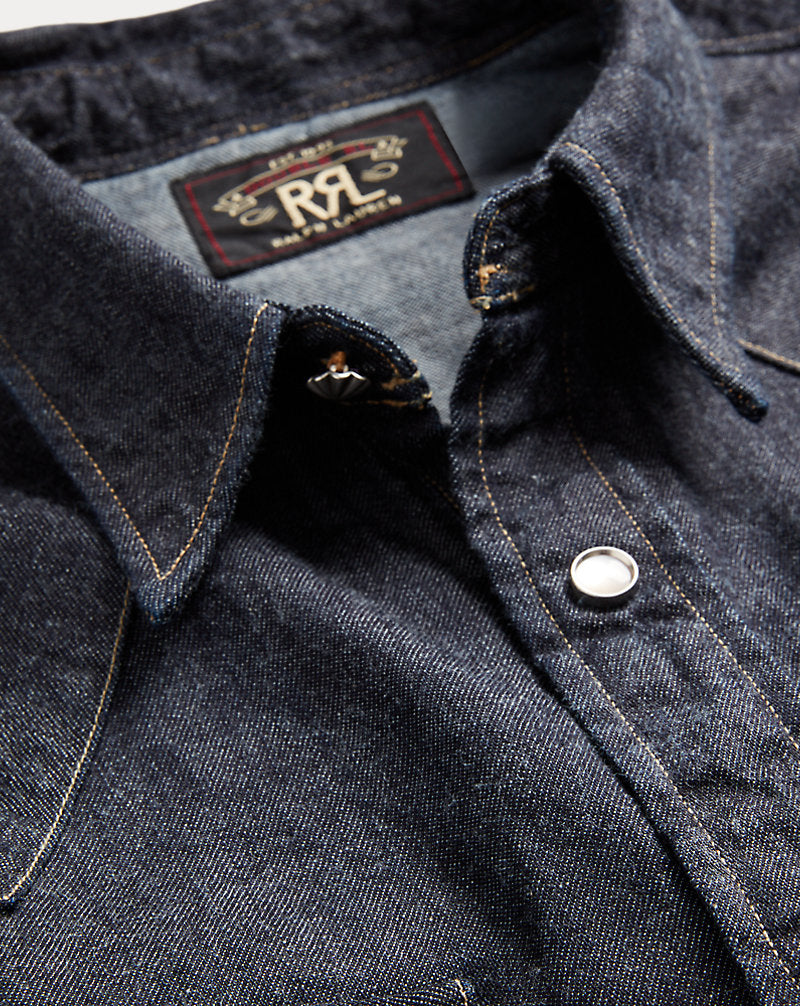 Slim Fit Denim Western Shirt Rinse