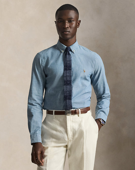 Slim Fit Chambray Shirt Medium Wash