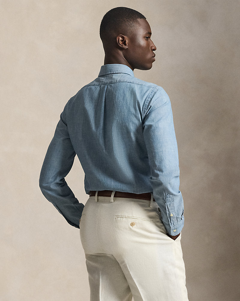 Slim Fit Chambray Shirt Medium Wash