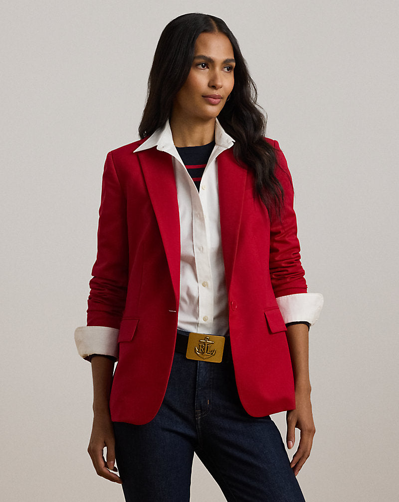 Wool Flannel Blazer Festive Red