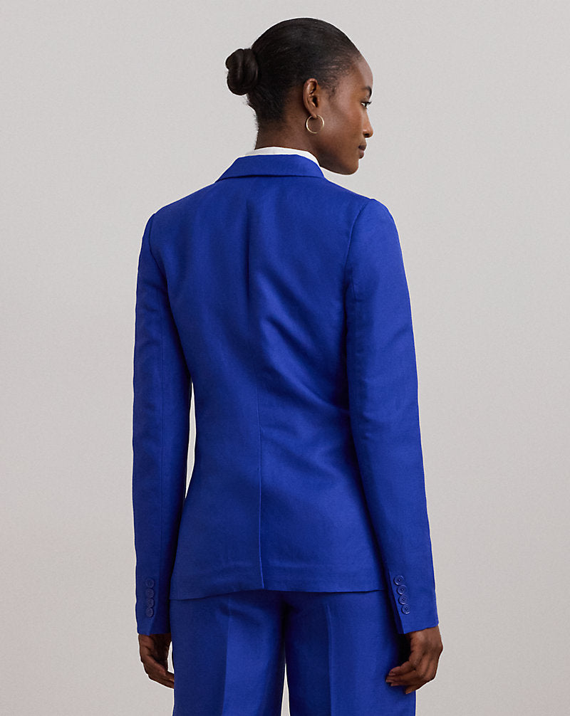 Linen-Blend Twill Blazer New Sapphire