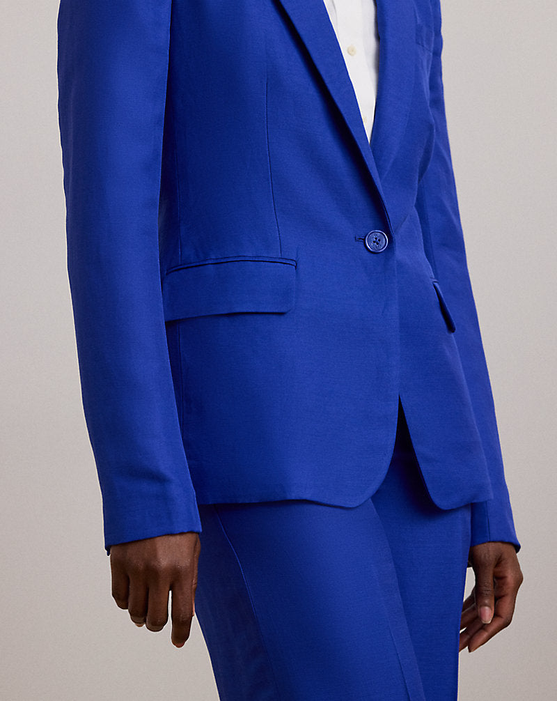 Linen-Blend Twill Blazer New Sapphire