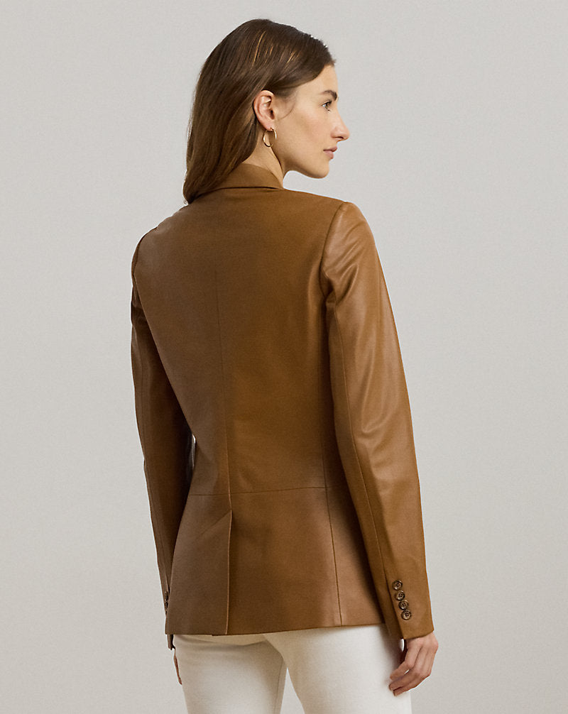 Lambskin Blazer Cuoio Leather