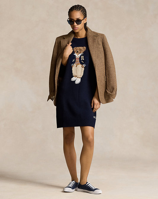 Polo Bear Crewneck Sweater Dress Hunter Navy