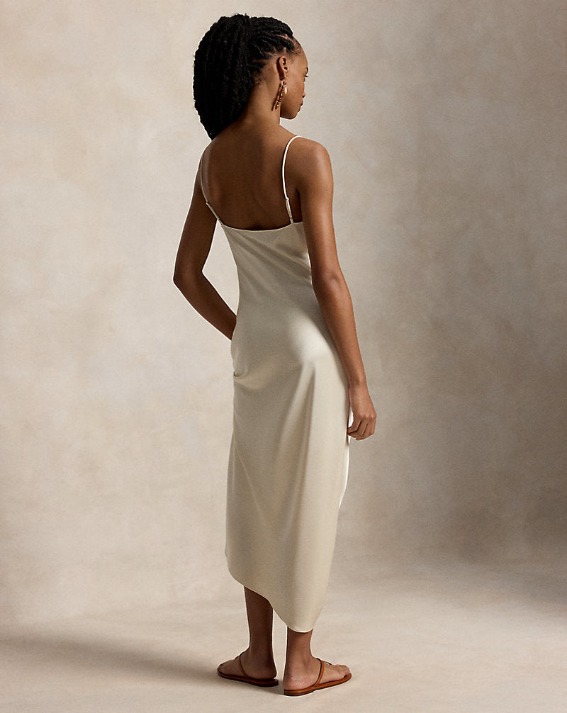 Satin Midi Slip Dress Champagne