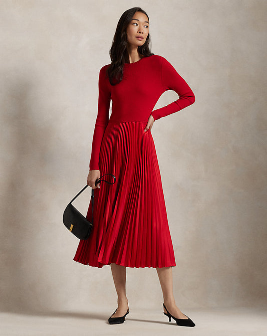 Jumper-Bodice Long-Sleeve Dress RL2000 Red