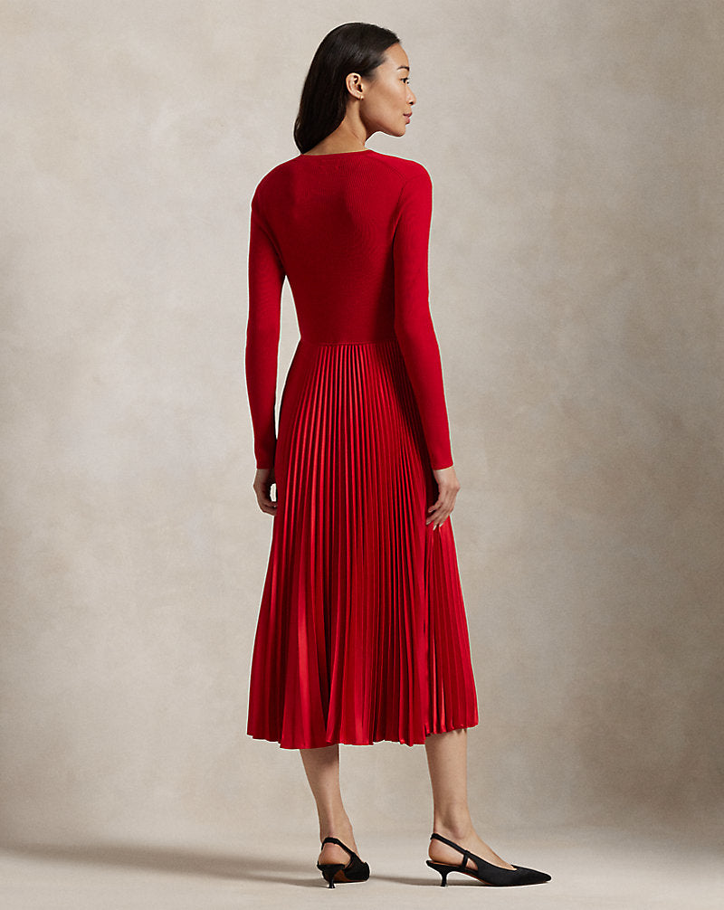 Jumper-Bodice Long-Sleeve Dress RL2000 Red