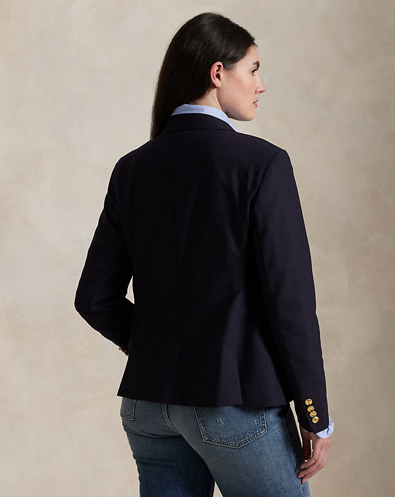 Double-Breasted Stretch-Wool Blazer Navy