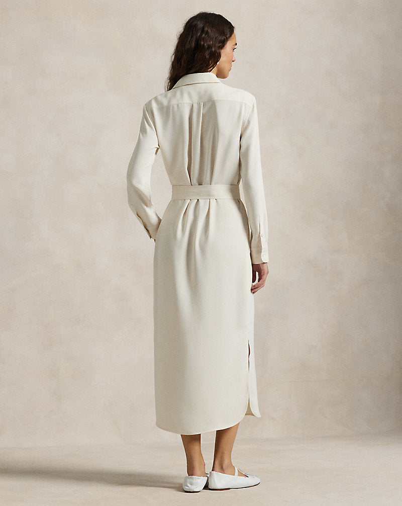 Satin Shirtdress Mascarpone Cream