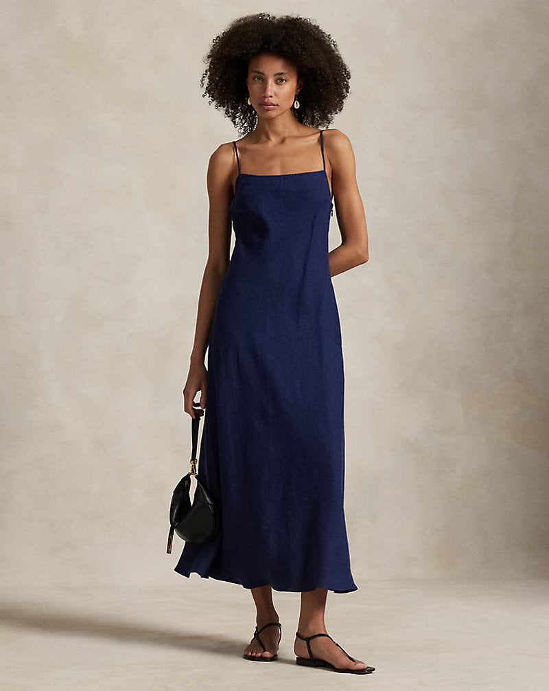 Linen Sleeveless A-Line Dress