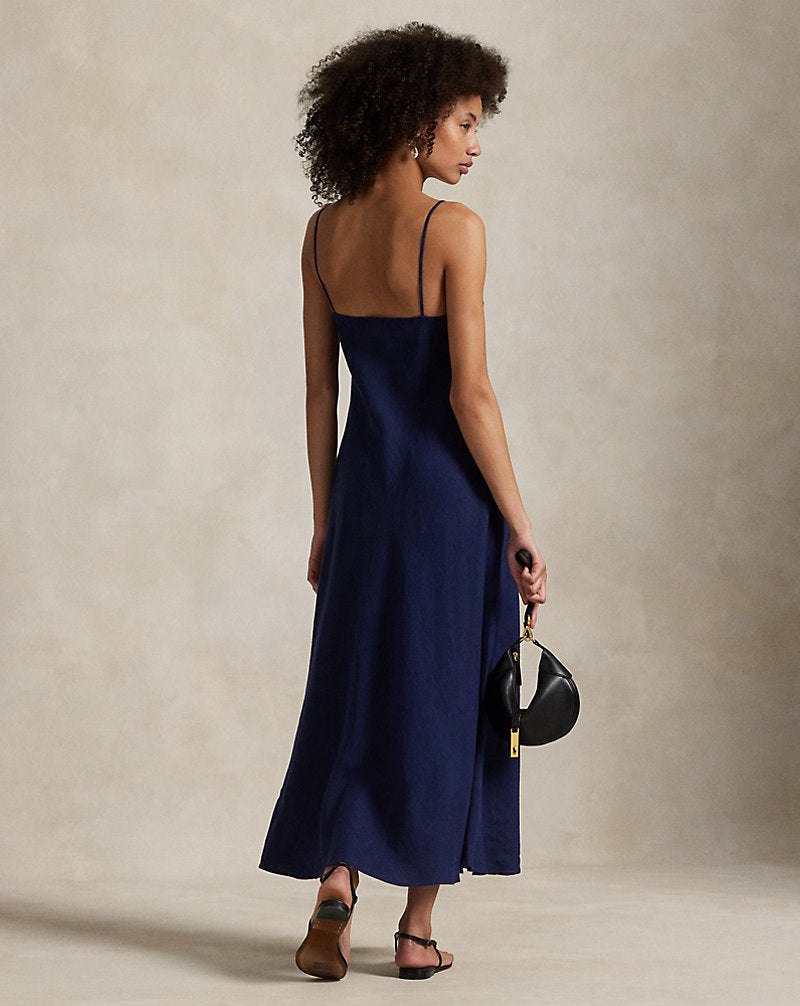 Linen Sleeveless A-Line Dress