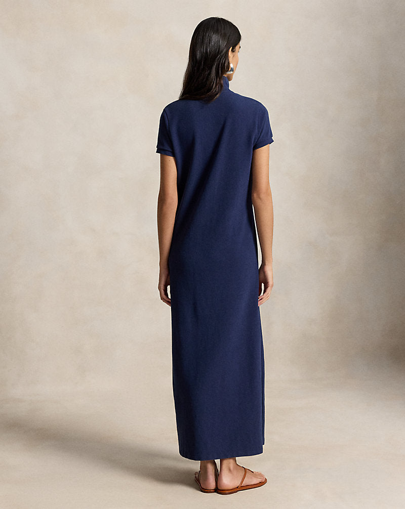 Cotton Mesh Polo Dress Newport Navy