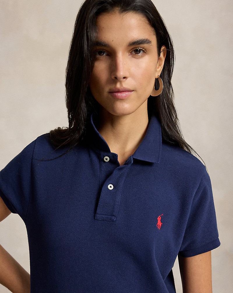 Cotton Mesh Polo Dress Newport Navy