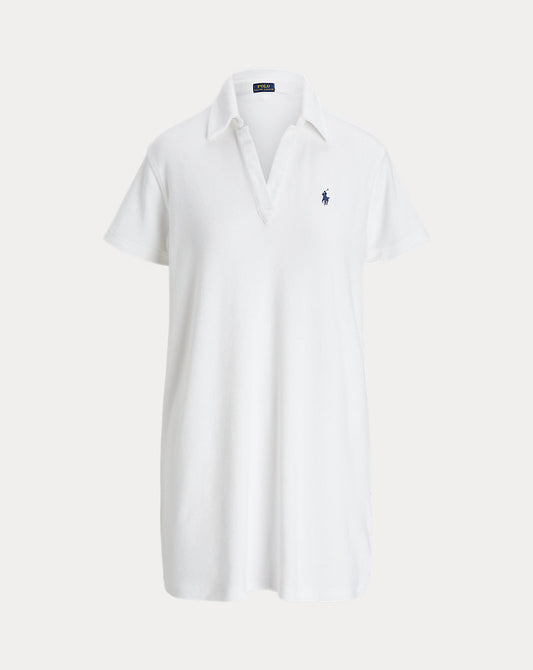 Terry Polo Dress White