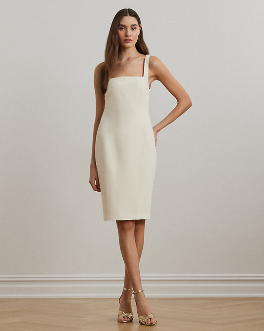 Stretch Crepe Sleeveless Cocktail Dress