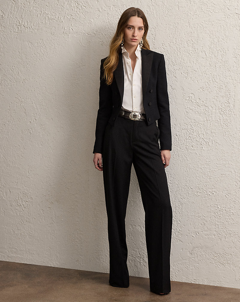 Spencer Wool Crepe Tuxedo Jacket Black