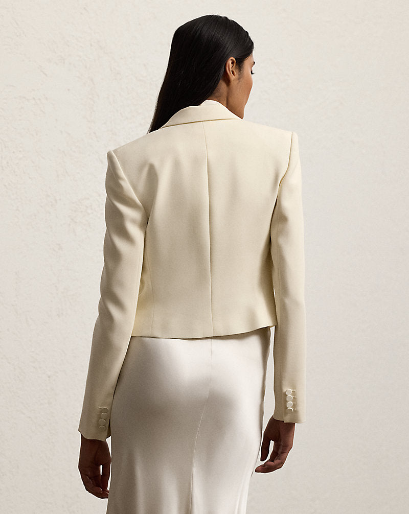 Spencer Wool Crepe Tuxedo Jacket Lux Cream