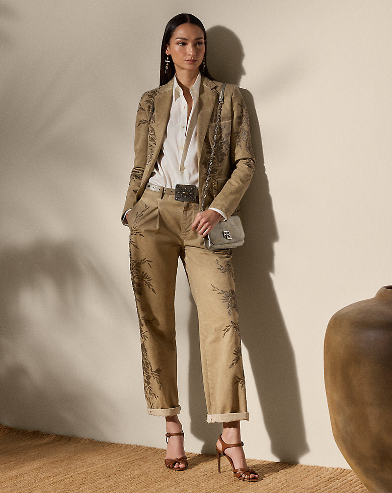 Parker Embellished Cotton Chino Jacket Lux Tan