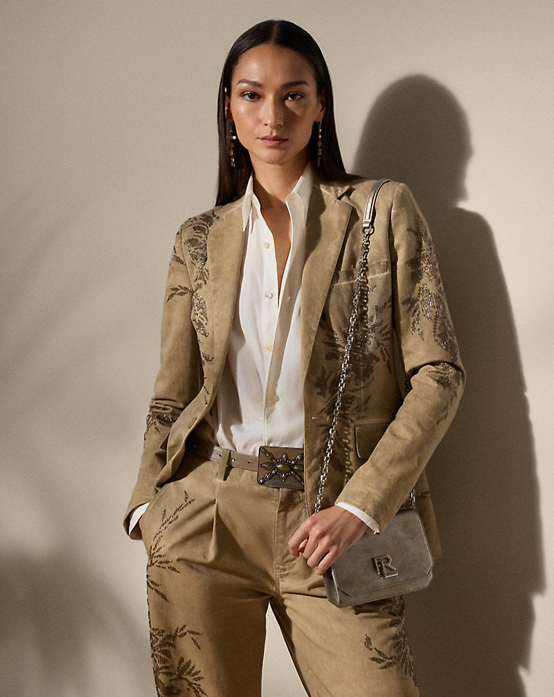 Parker Embellished Cotton Chino Jacket Lux Tan