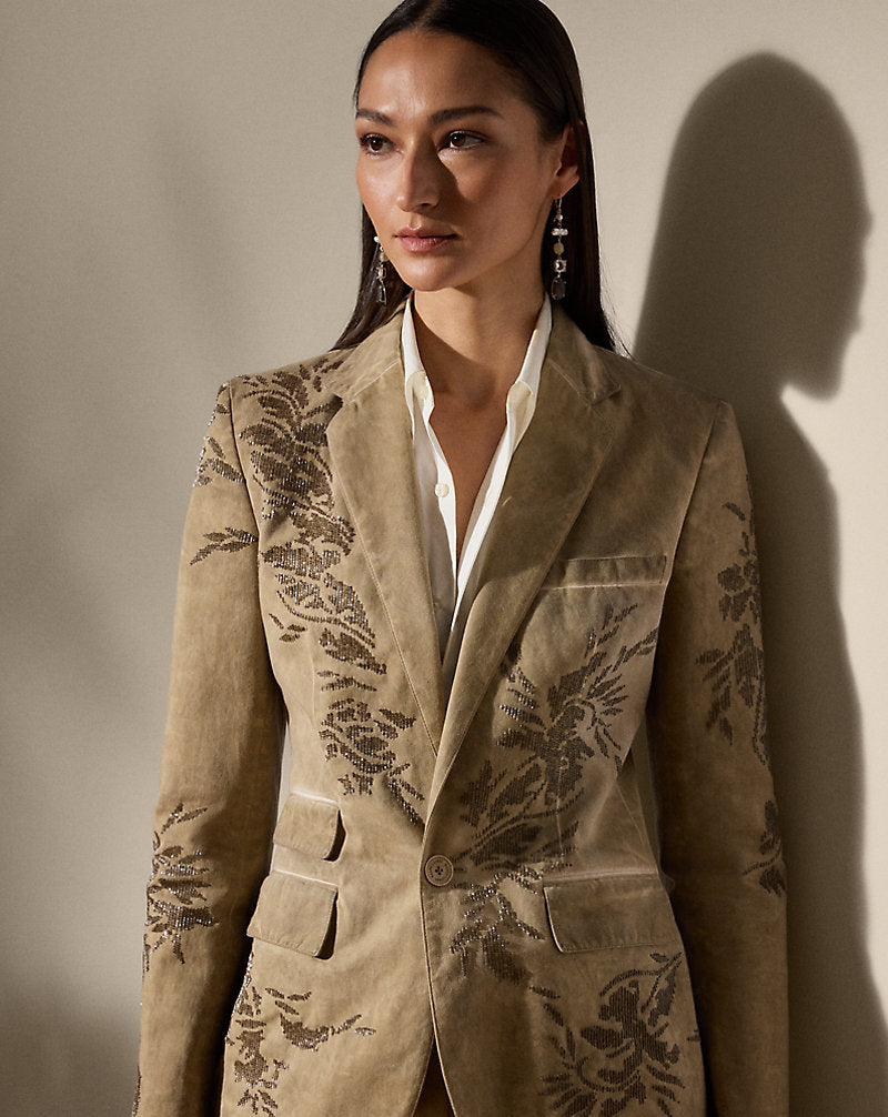 Parker Embellished Cotton Chino Jacket Lux Tan