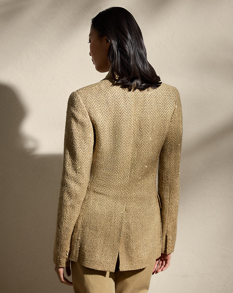 Preston Embellished Tweed Jacket Tan
