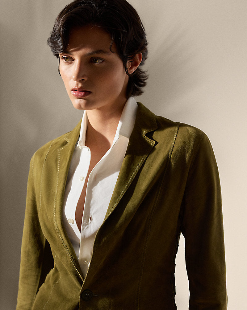 Jessamine Lamb-Suede Jacket Moss