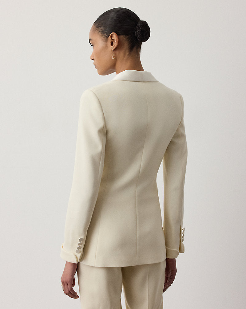 Sawyer Wool Crepe Tuxedo Jacket Lux Cream