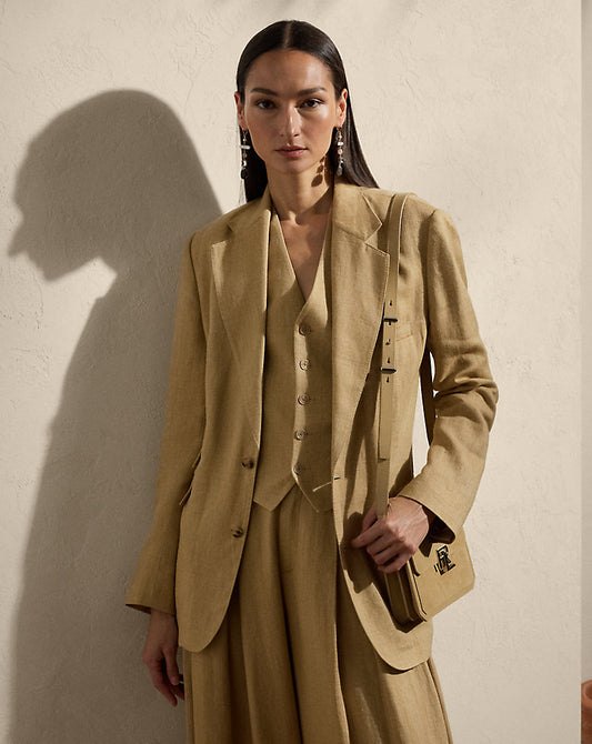 Russell Silk-Linen Twill Jacket Lux Tan