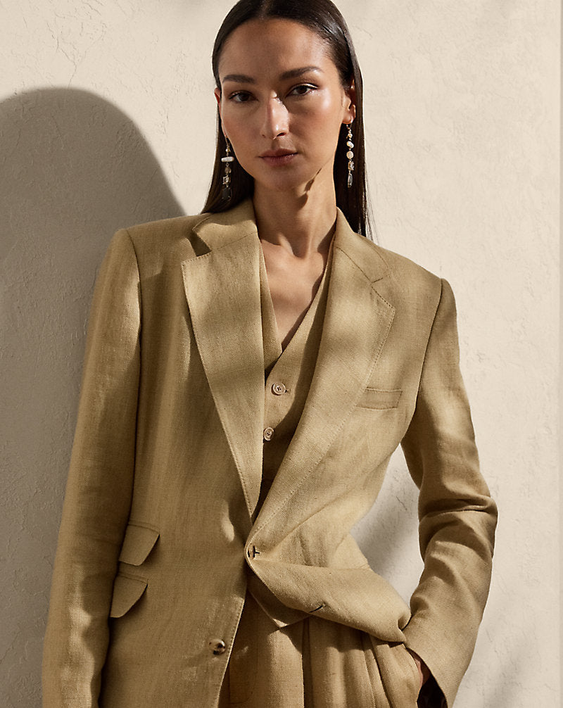 Russell Silk-Linen Twill Jacket Lux Tan