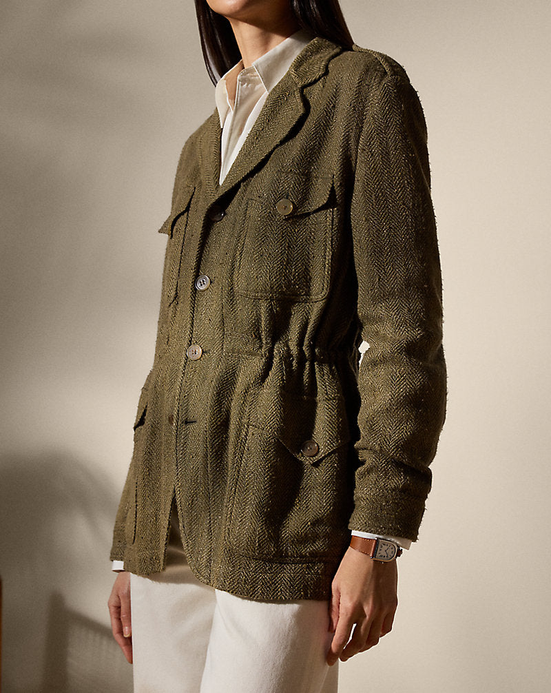 Schmitt Herringbone Tweed Jacket Olive