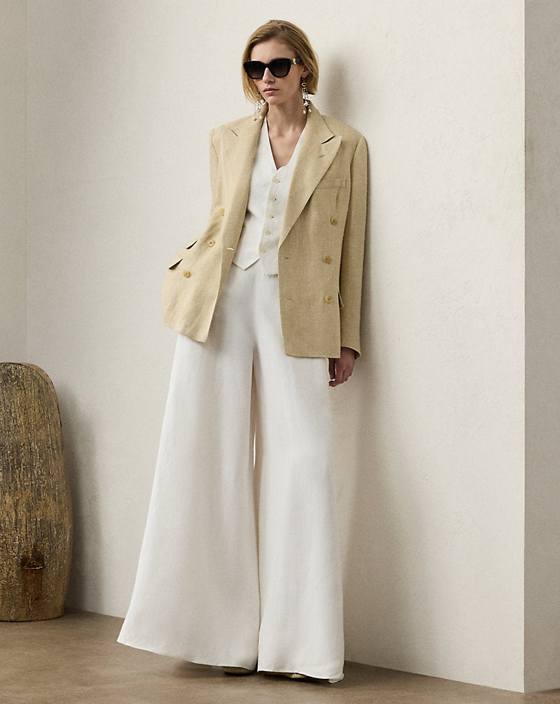 Vannesa Linen-Blend Tweed Jacket Light Tan Multi