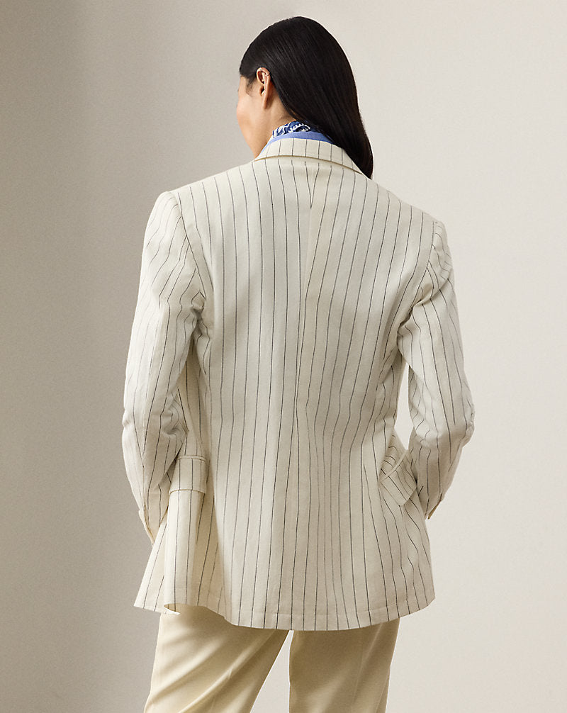 Bennet Striped Washed Jacket Cream/Lux Navy