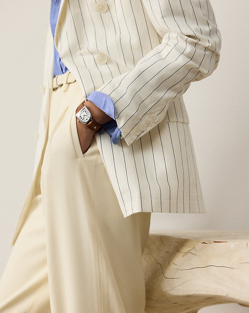 Bennet Striped Washed Jacket Cream/Lux Navy