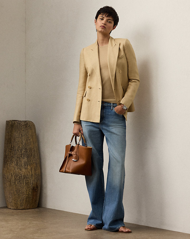 Camden Cashmere-Linen Twill Jacket Light Sand