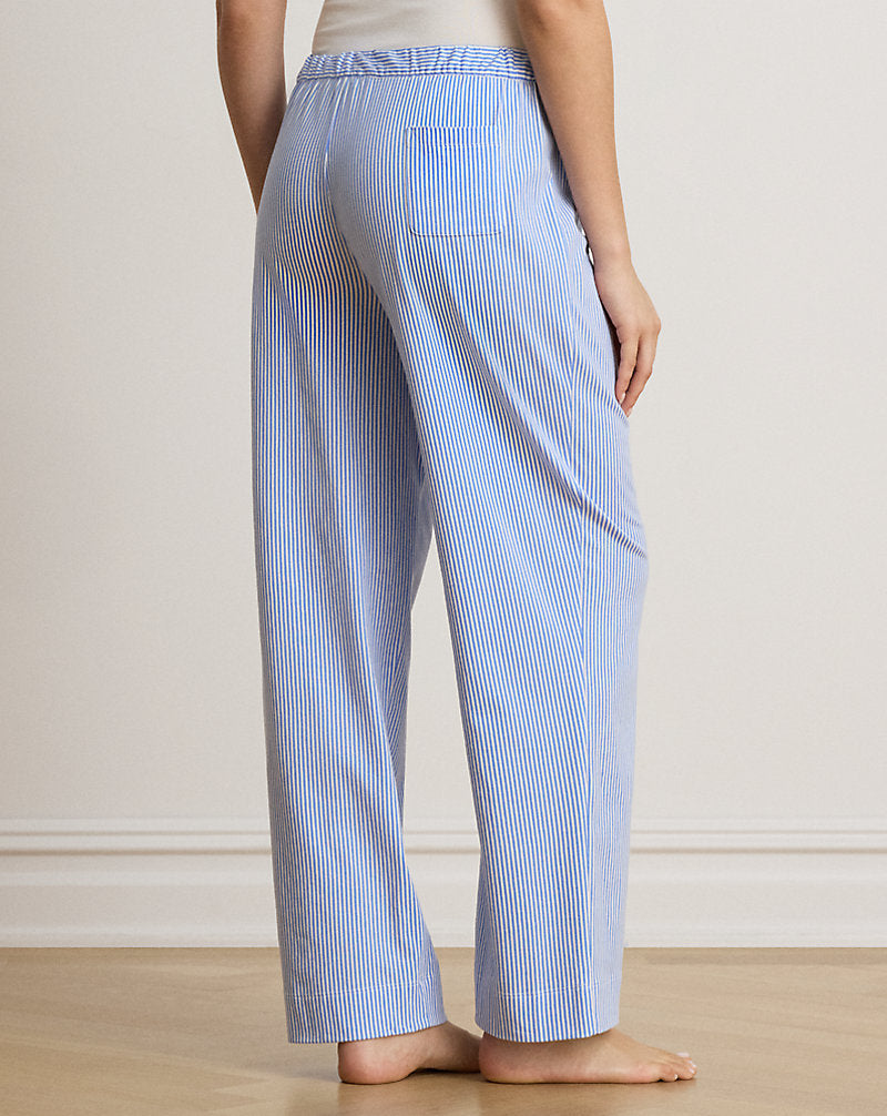 Striped Cotton Jersey Pyjama Trouser Blue Stripe