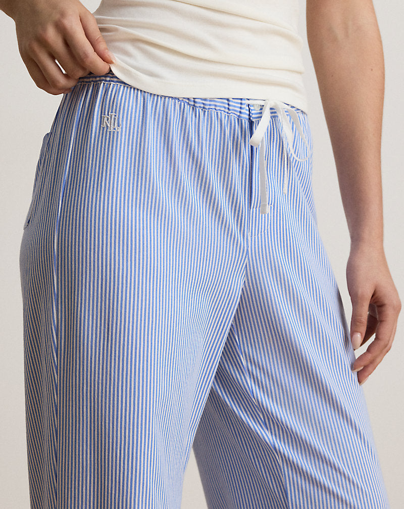 Striped Cotton Jersey Pyjama Trouser Blue Stripe