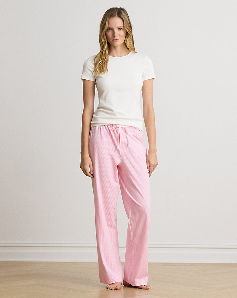Striped Cotton Jersey Pajama Pant Pink Stripe