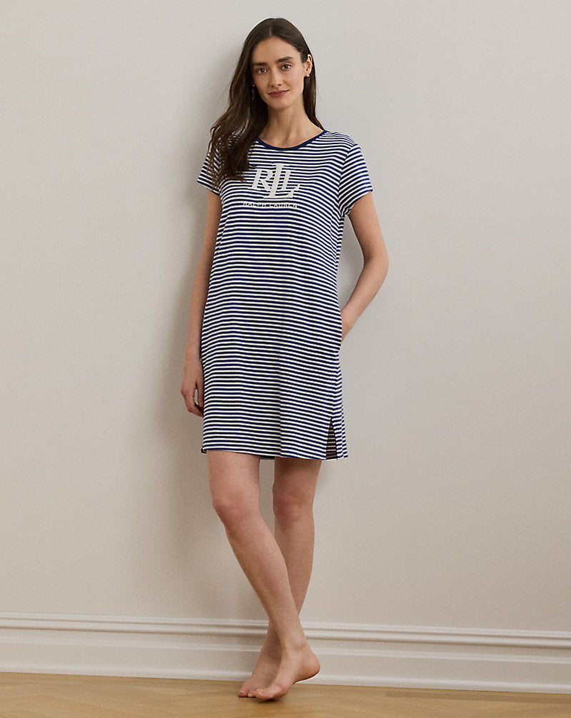 Logo Striped Interlock Sleep T-Shirt Blue Stripe