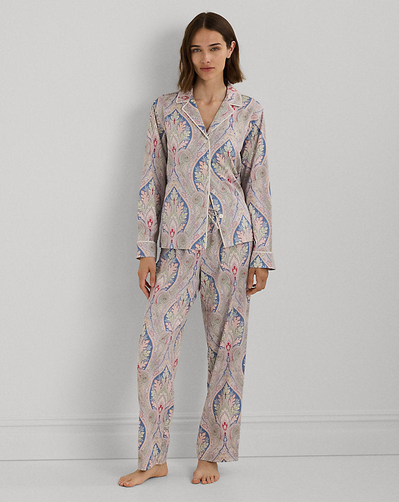 Paisley Cotton-Blend Sateen Sleep Set Multi