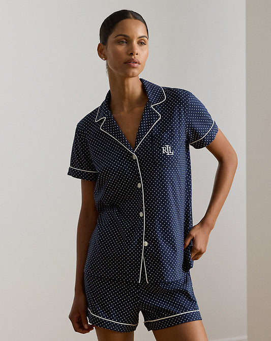 Polka-Dot Boxer Sleep Set Navy