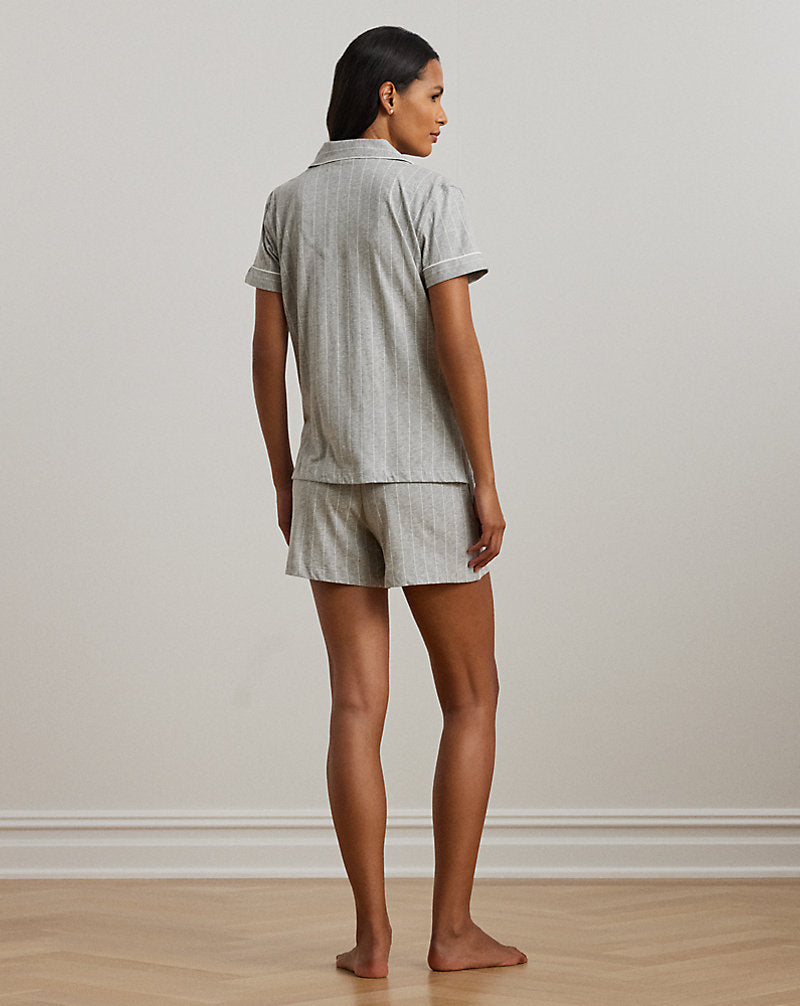 Striped Boxer Sleep Set Grey