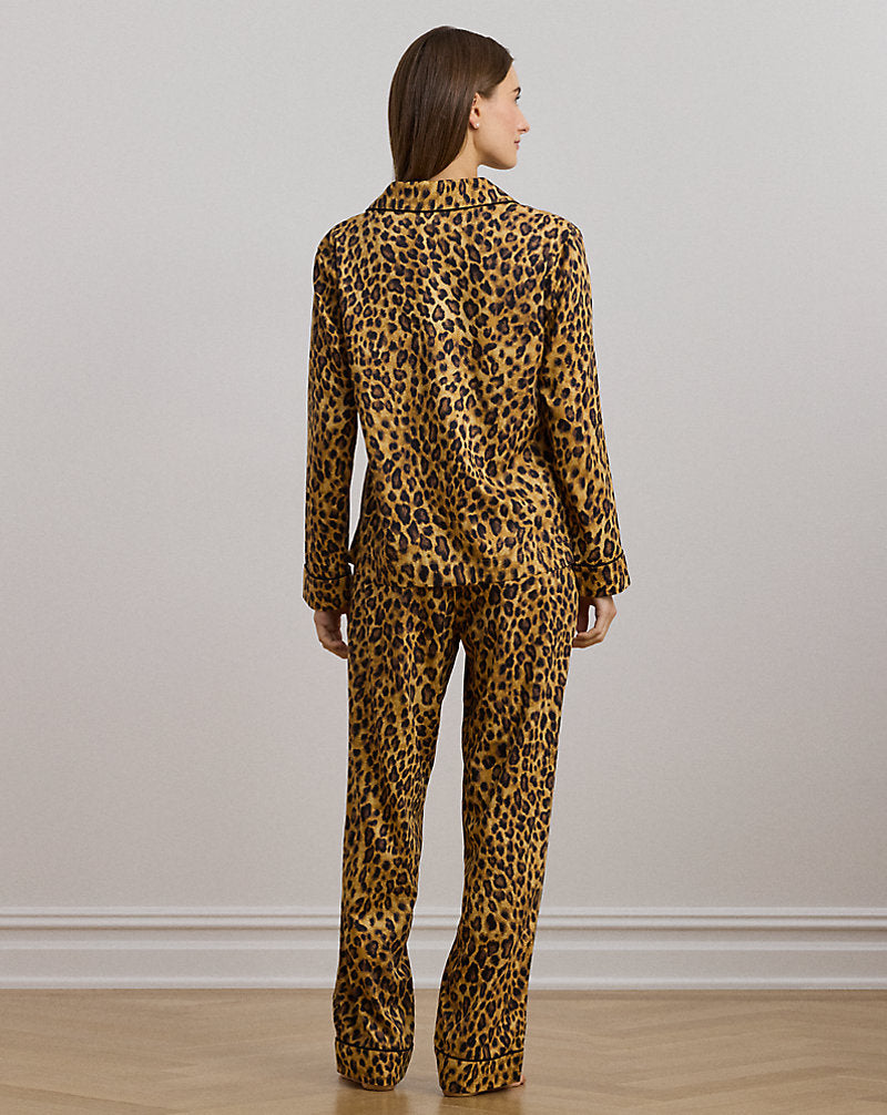 Leopard-Print Sateen Sleep Set Leopard