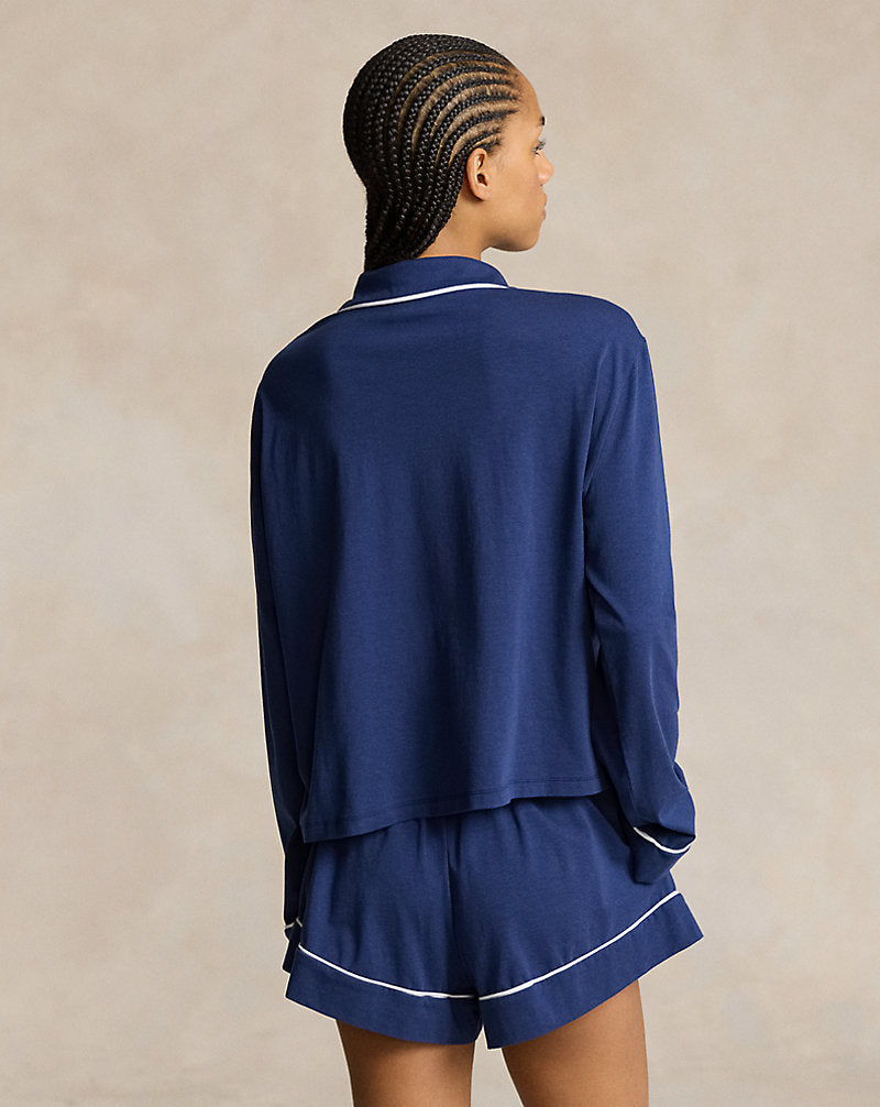 Jersey Long-Sleeve Pyjama Set Navy