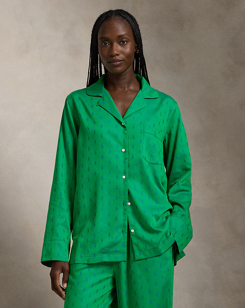 All-over Pony Long-Sleeve Pyjama Set Amazon/Bright Royal