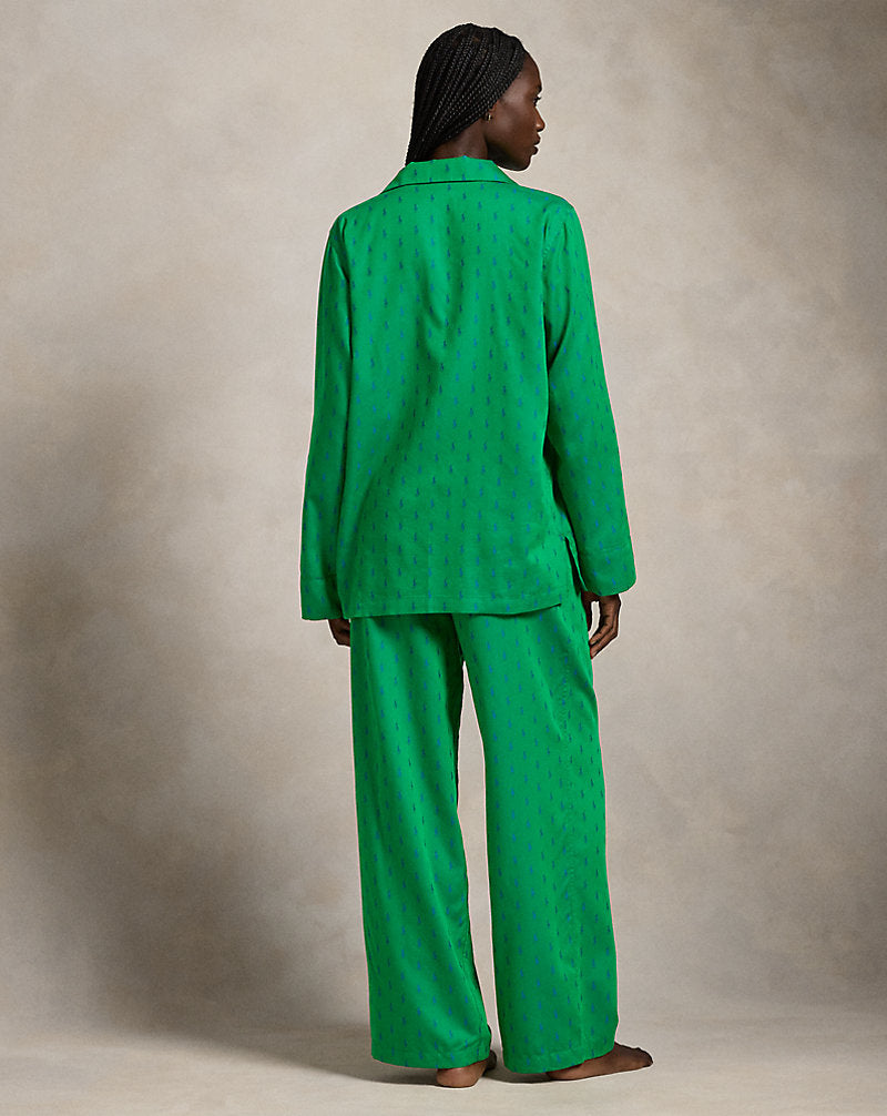 All-over Pony Long-Sleeve Pyjama Set Amazon/Bright Royal